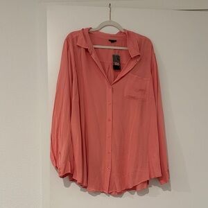 Torrid Coral Button-Up Blouse